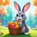 콩지래빗 애니메이션 - **Prompt:** A heartwarming and visually appealing animated scene featuring Konji the Rabbit, a cute,...