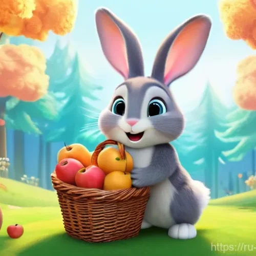 콩지래빗 애니메이션 - **Prompt:** A heartwarming and visually appealing animated scene featuring Konji the Rabbit, a cute,...