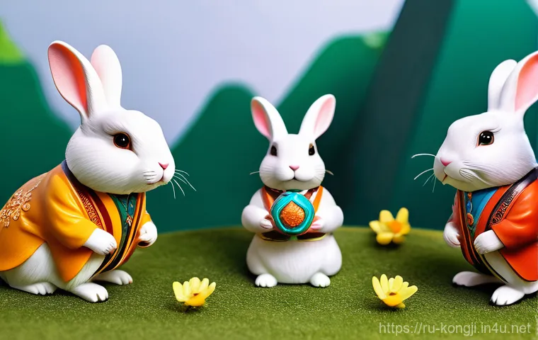 콩지래빗 피규어 출시 정보 - A Close-Up Portrait of Whimsical Charm**
"A hyper-detailed, close-up portrait of a single Kongji Rab...