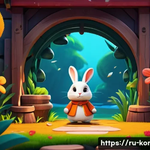 Home 31 콩지래빗 관련 게임 - A vibrant and detailed game scene featuring the character Kongji-Rabbit in a colorful interactive en...